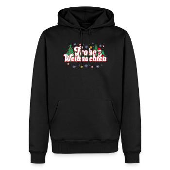 Frohe Weihnachten - Männer Premium Bio Hoodie - Schwarz - Vorne - Nico (187cm)