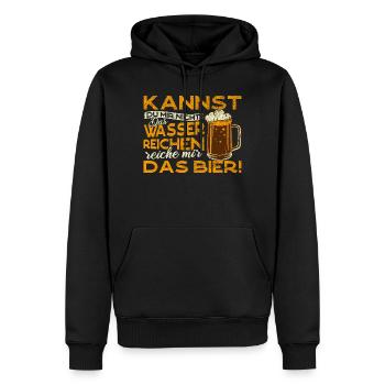 Kannst du mir nicht das Wasser reichen, Bier Humor - Männer Premium Bio Hoodie - Schwarz - Vorne - Nico (187cm)