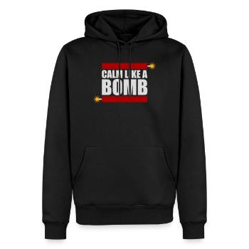 Calm Like Bomb Paradox Irony Humor Explosive Joke - Men’s Premium Organic Hoodie - black - Front - Nico (187cm)