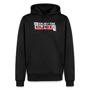 Enjoy The Silence Spruch Ruhe Stille Introvertiert - Männer Premium Bio Hoodie - Schwarz - Vorne - Nico (187cm)