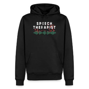 Speech therapist, speech therapist, speech therapy - Men’s Premium Organic Hoodie - black - Front - Nico (187cm)
