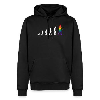 Evolution from baby to transgender / gay - Men’s Premium Organic Hoodie - black - Front - Nico (187cm)