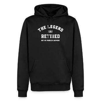 La légende a pris sa retraite n’est plus mon problème - Sweat à capuche Premium bio Homme - noir - Devant - Nico (187cm)