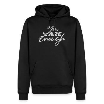 You Are Enough Self Love Motivational Quote - Men’s Premium Organic Hoodie - black - Front - Nico (187cm)