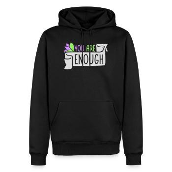 You Are Enough Self Love Motivational Quote - Men’s Premium Organic Hoodie - black - Front - Nico (187cm)
