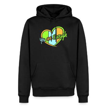 You Are Enough Self Love Motivational Quote - Men’s Premium Organic Hoodie - black - Front - Nico (187cm)