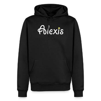 Alexis - Sweat à capuche Premium bio Homme - noir - Devant - Nico (187cm)
