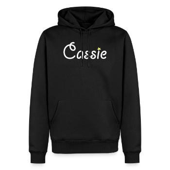 Cassie - Sweat à capuche Premium bio Homme - noir - Devant - Nico (187cm)