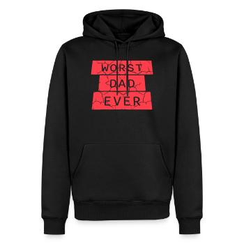 Le pire papa de tous les temps Drôle Sarcastique Papa pour la fête des pères - Sweat à capuche Premium bio Homme - noir - Devant - Nico (187cm)
