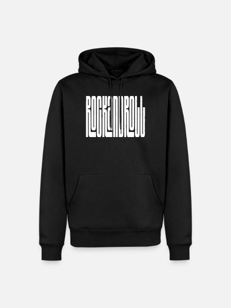 rock and roll bold logo design - Men’s Premium Organic Hoodie - black