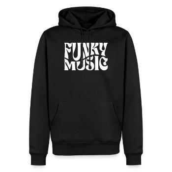 Funky Musik Kräftig Monochrom - Männer Premium Bio Hoodie - Schwarz - Vorne - Nico (187cm)