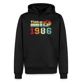 1986 Vintage Retro Geburtstagsgeschenk - Männer Premium Bio Hoodie - Schwarz - Vorne - Nico (187cm)