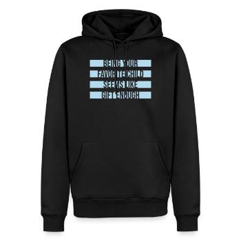 Être votre enfant préféré semble être un cadeau suffisant - Sweat à capuche Premium bio Homme - noir - Devant - Nico (187cm)