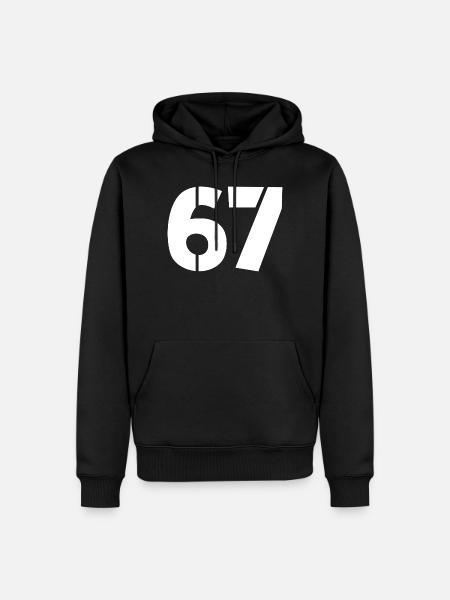 Fun 67 Zahl 6-7 6 7 Sechs Sieben - Herre Premium økologisk hoodie - sort