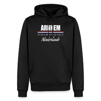 Arnhem - Sweat à capuche Premium bio Homme - noir - Devant - Nico (187cm)