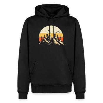 Wandern Wanderer Bergsteiger Geschenk - Männer Premium Bio Hoodie - Schwarz - Vorne - Nico (187cm)