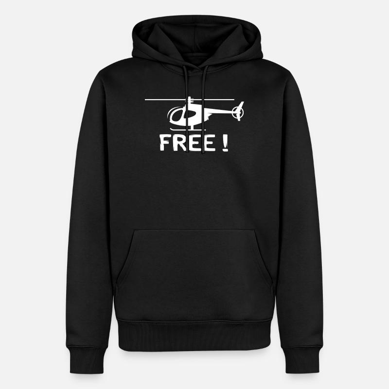 Conception d’hélicoptère – Volez librement ! - Sweat à capuche Premium bio Homme - noir