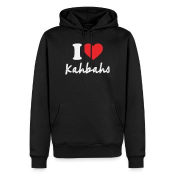 J’adore Kahbahs Heart Design Arabic Fun - Sweat à capuche Premium bio Homme - noir - Devant - Nico (187cm)