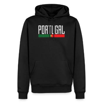 Portugal Flag Typography - Men’s Premium Organic Hoodie - black - Front - Nico (187cm)
