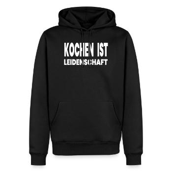 Cuire - Sweat à capuche Premium bio Homme - noir - Devant - Nico (187cm)