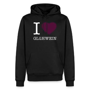 I love Glühwein - Männer Premium Bio Hoodie - Schwarz - Vorne - Nico (187cm)