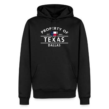 Texas Dallas Motiv mit Flagge - Männer Premium Bio Hoodie - Schwarz - Vorne - Nico (187cm)