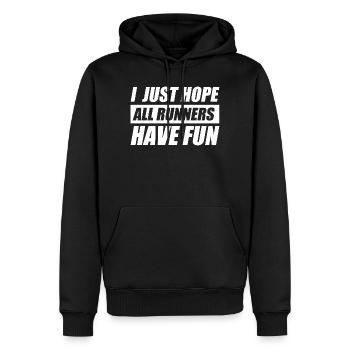 J’espère juste que tous les coureurs courent drôle jogging - Sweat à capuche Premium bio Homme - noir - Devant - Nico (187cm)