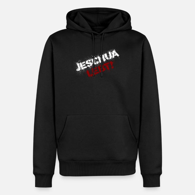 Yeshua vit blanc et rouge - Sweat à capuche Premium bio Homme - noir