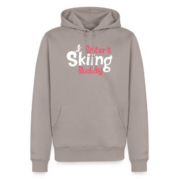 Lustige Skiliebhaber-Grafik für Schwestern - Männer Premium Bio Hoodie - Taupe - Vorne - Nico (187cm)