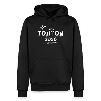 Zukünftiger Onkel 2026 - Männer Premium Bio Hoodie - Schwarz - Vorne - Nico (187cm)