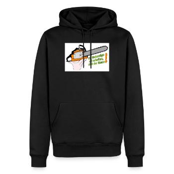 La tronçonneuse dit le travail de la scie - Sweat à capuche Premium bio Homme - noir - Devant - Nico (187cm)