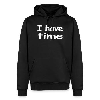 Zeit - Männer Premium Bio Hoodie - Schwarz - Vorne - Nico (187cm)