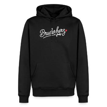 Bruderherz Brüder Großer Bro Spruch Kleiner Bruder - Männer Premium Bio Hoodie - Schwarz - Vorne - Nico (187cm)