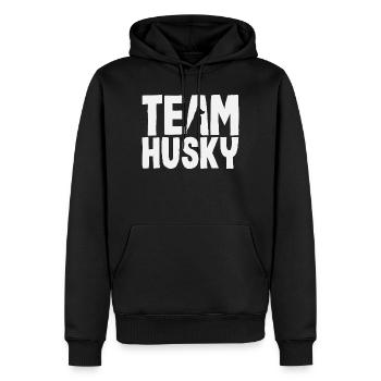 Drôle Husky Husky Propriétaire Husky Propriétaire Cadeau - Sweat à capuche Premium bio Homme - noir - Devant - Nico (187cm)