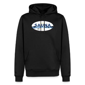 Sauna Finlande - Sweat à capuche Premium bio Homme - noir - Devant - Nico (187cm)