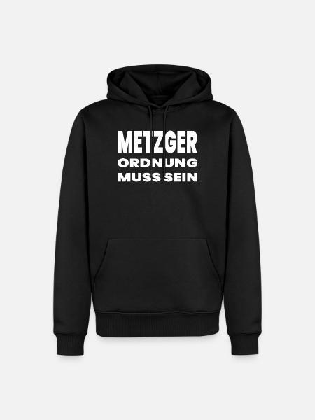 Metzger - Männer Premium Bio Hoodie - Schwarz