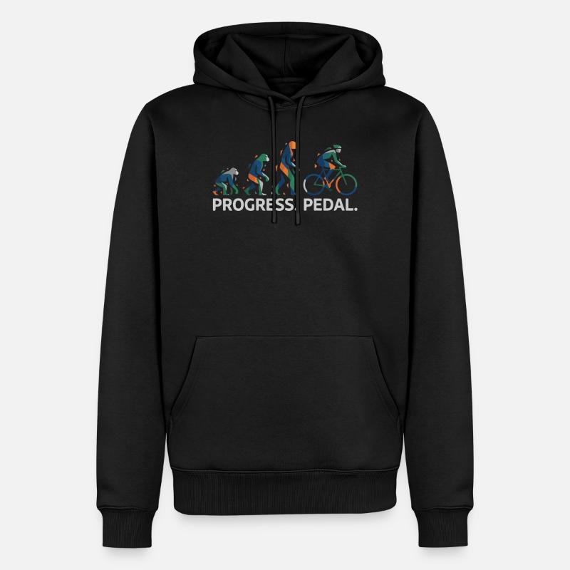 Évolution de la pédale Progress - Sweat à capuche Premium bio Homme - noir
