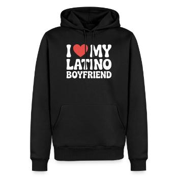 I Love My Latino Boyfriend Valentinstag - Männer Premium Bio Hoodie - Schwarz - Vorne - Nico (187cm)
