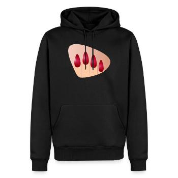 Des ongles rouges élégants au look brillant - Sweat à capuche Premium bio Homme - noir - Devant - Nico (187cm)