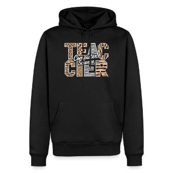 Computer Science Teacher Animal Pattern Style - Men’s Premium Organic Hoodie - black - Front - Nico (187cm)