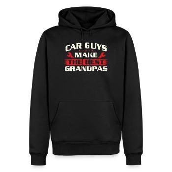 Les gars de voitures font le meilleur devis drôle de grand-père - Sweat à capuche Premium bio Homme - noir - Devant - Nico (187cm)
