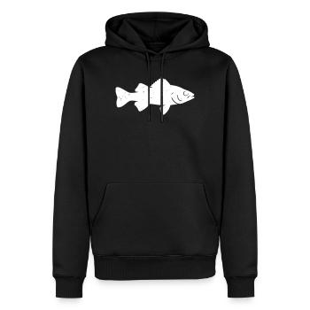 Perch Bass Silhouette Fishing Vector - Men’s Premium Organic Hoodie - black - Front - Nico (187cm)