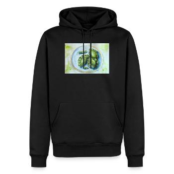 Vibrant Green Dumplings: Watercolor Food Art - Men’s Premium Organic Hoodie - black - Front - Nico (187cm)