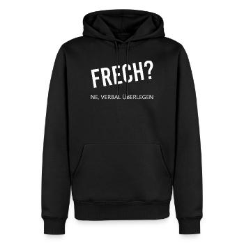 Espiègle et verbalement supérieur - Sweat à capuche Premium bio Homme - noir - Devant - Nico (187cm)