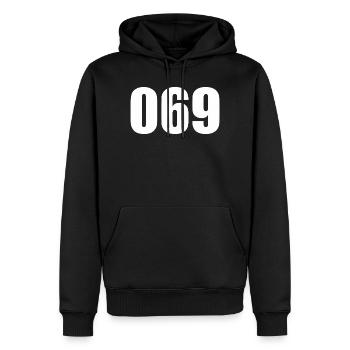 069_ffm_cho_frankfurt_babo_shirt_geschenk - Sweat à capuche Premium bio Homme - noir - Devant - Nico (187cm)