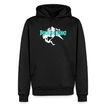 Boulder Bouldern Bouldering  - Männer Premium Bio Hoodie - Schwarz - Vorne - Nico (187cm)