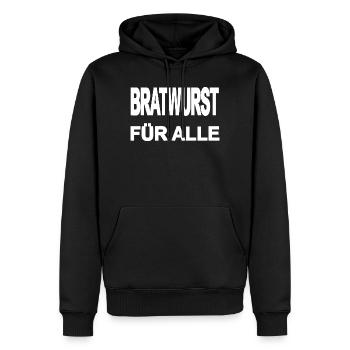 Bratwurst - Männer Premium Bio Hoodie - Schwarz - Vorne - Nico (187cm)