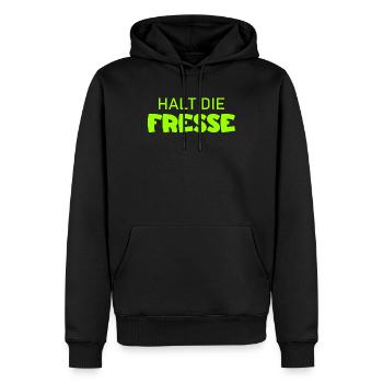 Tais-toi - Diction cool - Sweat à capuche Premium bio Homme - noir - Devant - Nico (187cm)