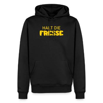 Tais-toi - Diction cool - Sweat à capuche Premium bio Homme - noir - Devant - Nico (187cm)