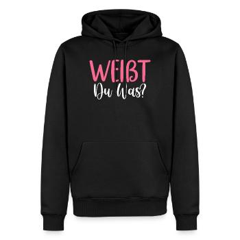 Weißt Du Was Große Schwester Geschwisterkind - Männer Premium Bio Hoodie - Schwarz - Vorne - Nico (187cm)